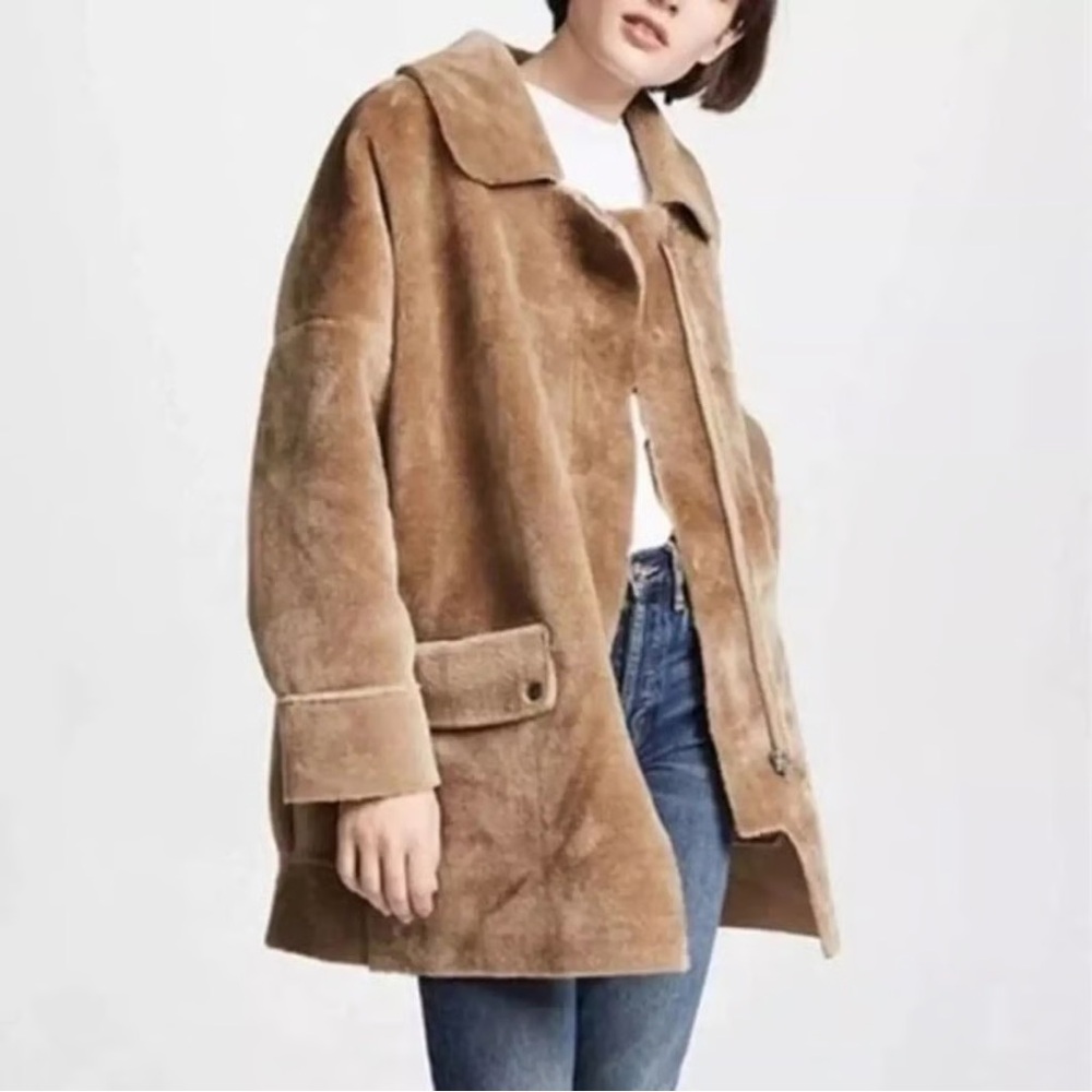 Free People Lindsay Faux Sherpa Coat size XS